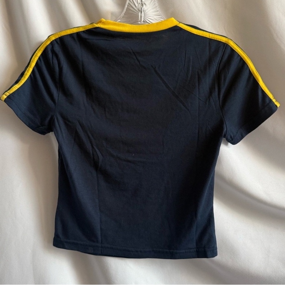 Women's Navy and Yellow Short Sleeve Tee